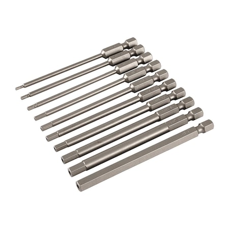 Wiha 10 Piece Security Hex Inch 90mm/3.5-in.  Power Blade Set 76096